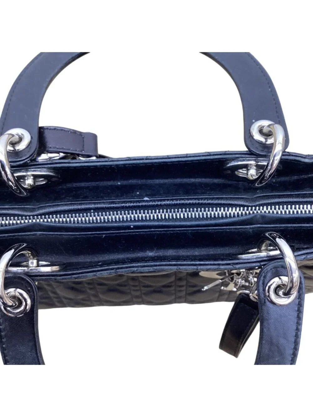 Dior Lady Cannage Stitch 2-Way Bag Black